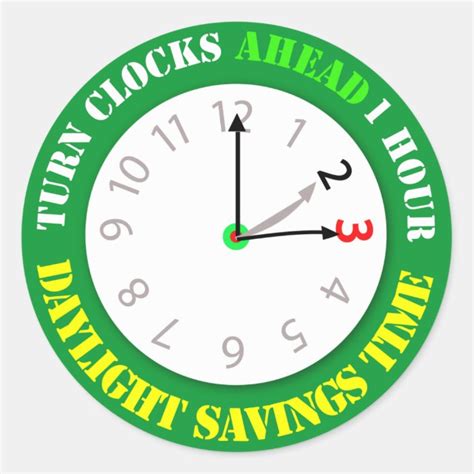 Daylight Savings Time Reminder Classic Round Sticker | Zazzle.com