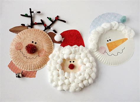 Paper Plate Christmas Crafts - Rudolph, Santa and Frosty