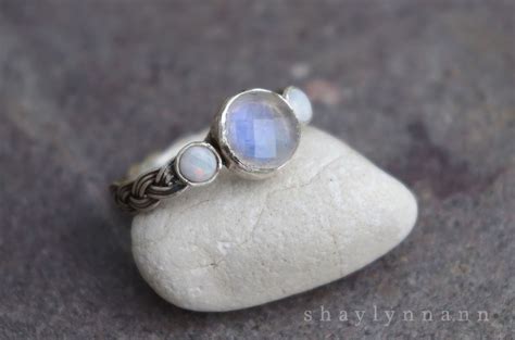 Moonstone and Opal Ring - Shealynn's Faerie Shoppe