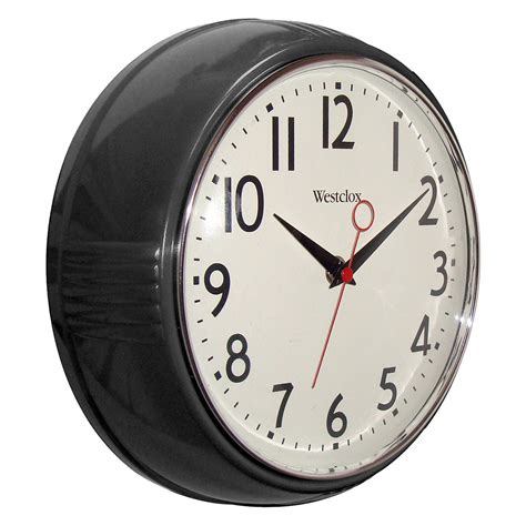 Westclox 9.5 in. 1950 Retro Wall Clock Black | Contemporary wall clock, Retro wall clock ...
