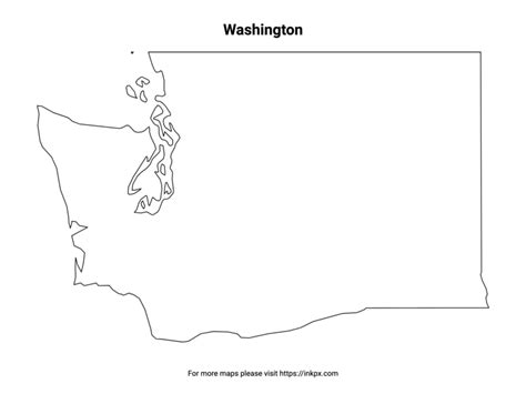 Printable Washington State Outline · InkPx