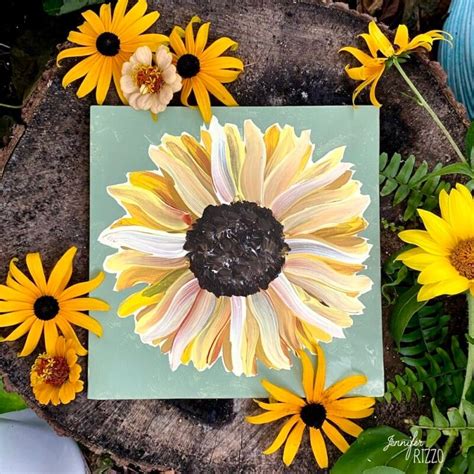 How to Paint a Sunflower Easy DIY for Beginners with One Brush ...