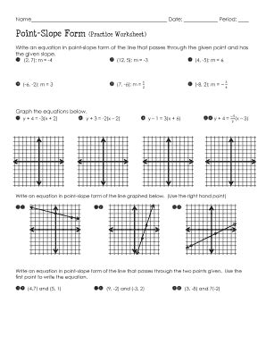 Point Slope Form Practice Worksheet Answers - Fill Online, Printable ...