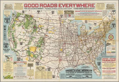 1925 map of United States Highways | United states map, The unit, Map