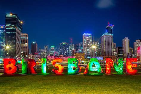 The Brisbane Sign in South Bank Editorial Stock Photo - Image of ...