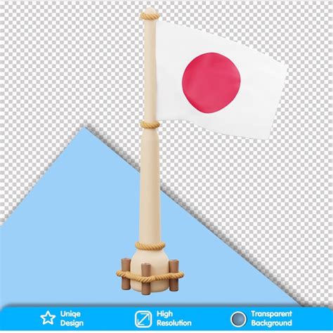 Premium PSD | 3d country flag japan flag