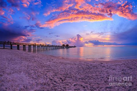 Sunset Naples Pier Florida Photograph by Hans- Juergen Leschmann - Pixels