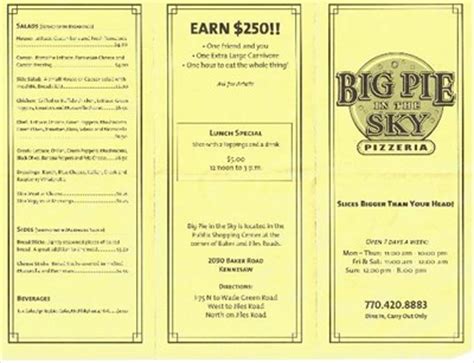 Big Pie in the Sky Pizza - Takeout / Delivery Menus on Waymarking.com