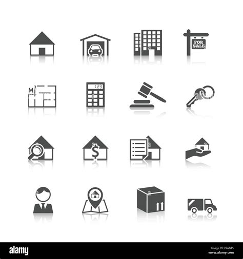 Real estate icons black Stock Vector Image & Art - Alamy