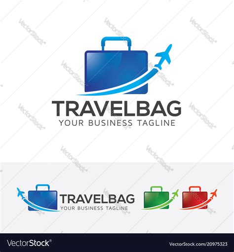 Travel bag logo design Royalty Free Vector Image