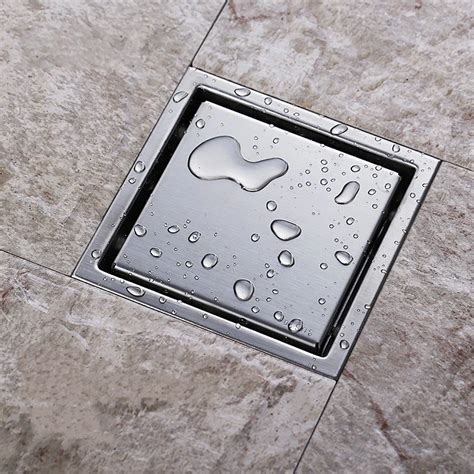 Tile Insert Square Floor Waste Grates Bathroom Shower Drain 150 x 150MM,304 Stainless steel free ...