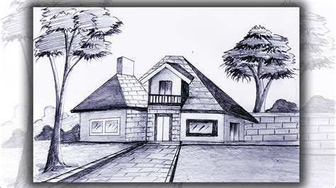 Pencil Drawing House Images ~ House Pencil Drawing At Getdrawings | Bodewasude