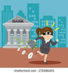 Bank Robbery Crime Woman Running Away Stock Vector (Royalty Free) 1724382655 | Shutterstock