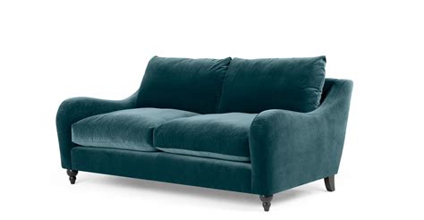 Rosamund 3 Seater Sofa, Ocean Blue Velvet | Grey velvet sofa, Sofa ...