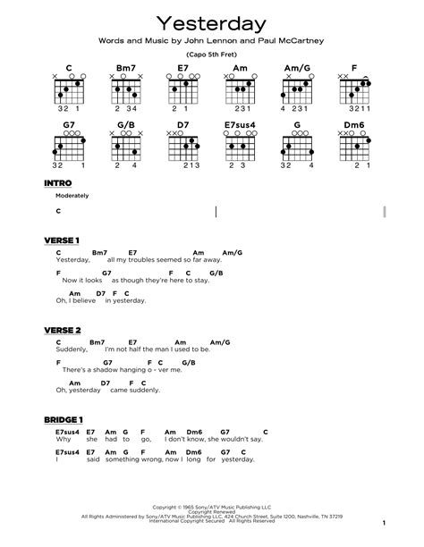 Yesterday by The Beatles - Really Easy Guitar - Guitar Instructor