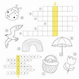 Premium Vector  Crossword Educational Children Game With answer sketch template