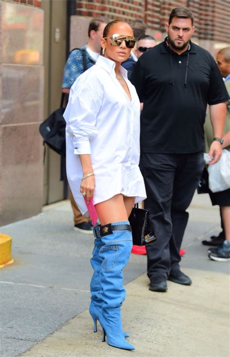 Jennifer Lopez’s Versace Denim Boots & Pantless Outfit Turns Heads ...