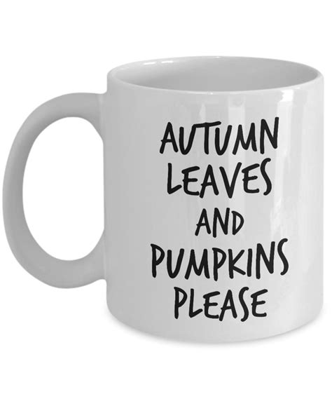 Fall Leaves Mug Ceramic Pumpkin Mug - Autumn Leaves and Pumpkins Please Coffee Mug Tea Cup Cute ...