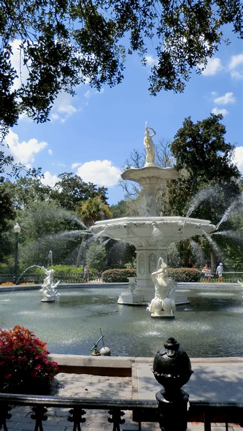 Serene Fountain in Forsyth Park, Savannah