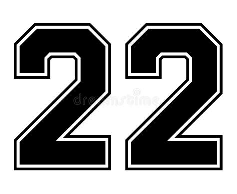 22 Classic Vintage Sport Jersey Number in Black Number on White ...