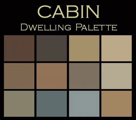 Cabin Dwelling Paint Color Palette | Cabin paint colors, Log cabin ...