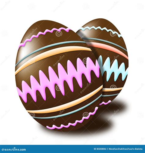 Chocolate Easter Eggs Decorated Stock Illustration - Illustration of ...