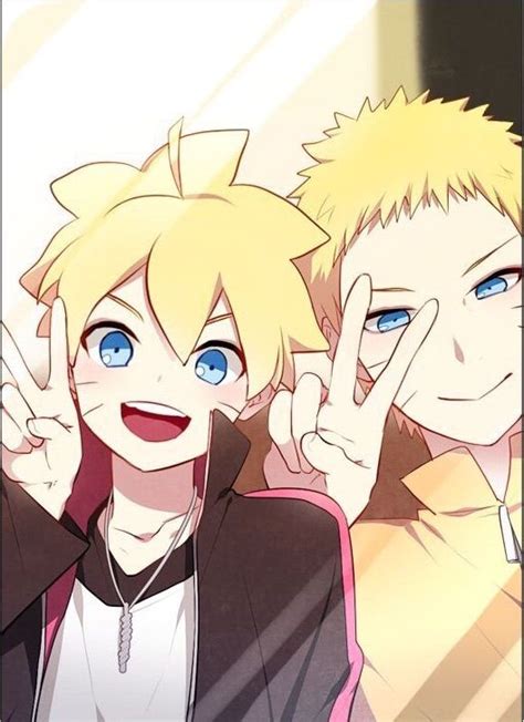 Uzumaki Naruto /Uzumaki Boruto /cute picture /Blue eyes /Father and son ...