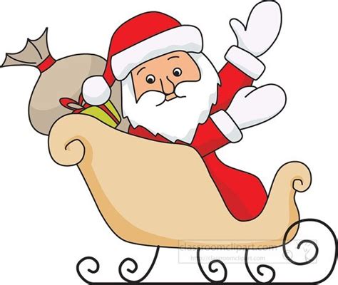 Christmas Clipart-santa on sleigh christmas