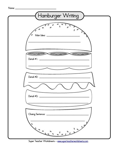 Burger Writing Template