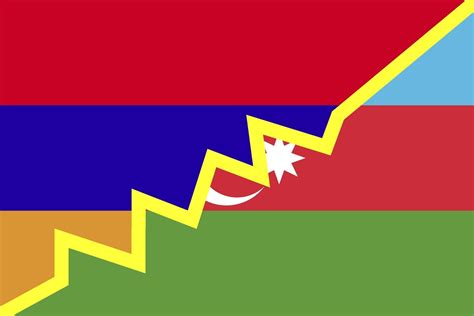 illustration vector graphic of Armenia versus Azerbaijan national flag ...