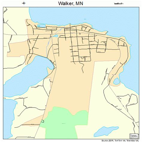 Walker Minnesota Street Map 2767792