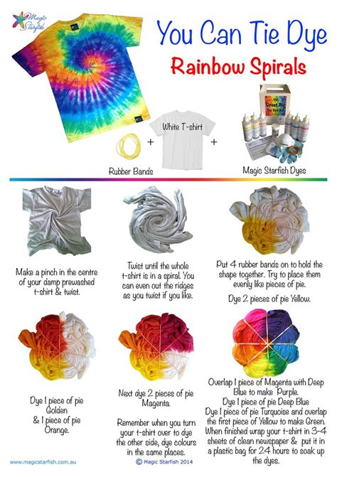 Learn how to Tie Dye a Rainbow Spiral swirl pattern. How to fold your t-shirt + where to … | Diy ...