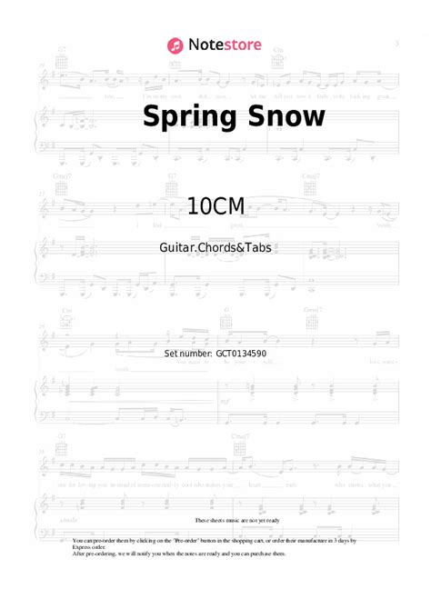 Spring Snow chords and tabs 10CM in Note-Store.com | Guitar.Chords&Tabs SKU GCT0134590