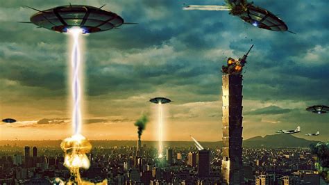 aliens, Digital Art, Fantasy Art, Destruction, UFOs Wallpapers HD / Desktop and Mobile Backgrounds