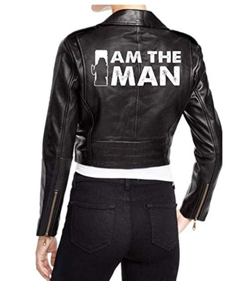 Becky Lynch WWE Black Leather Cropped Biker Jacket