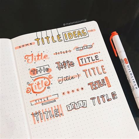 Kev | Life and Bullet Journals on Instagram: “Some simple and weird title ideas 😆” | Bullet ...
