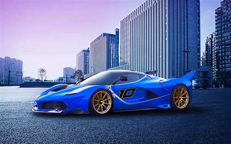 Fonds d'écran Ferrari FXX K voiture de course, supercar bleu 1920x1200 ...