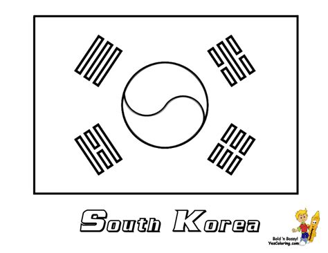 South Korea Flag Coloring Page - Coloring Home