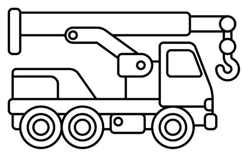 best crane truck lineart drawing and coloring page | Truck coloring ...