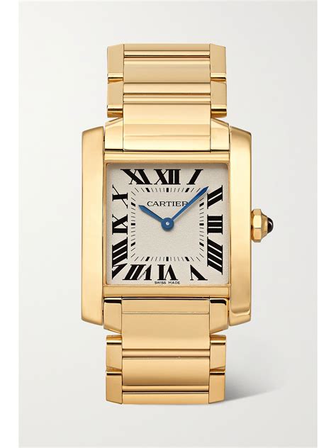 Gold Tank Française 25mm medium 18-karat gold watch | Cartier | NET-A-PORTER