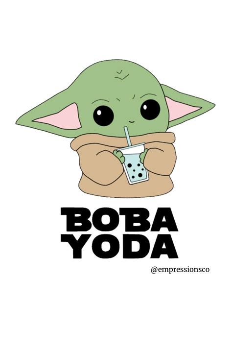 Baby Yoda with Boba | Yoda sticker, Yoda wallpaper, Yoda drawing