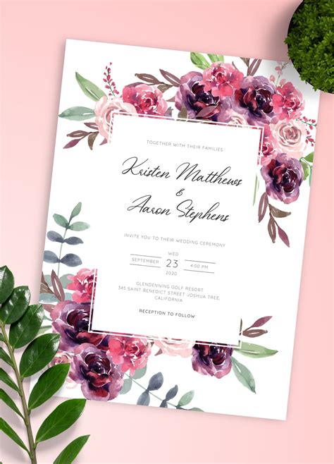 Wedding Invitation Templates, Wedding Reception Invites, Wedding Inv ...