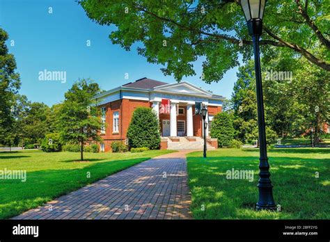 GREENSBORO, NC, USA - JULY 27: New Garden Hall on July 27, 2019 at Guilford College in ...
