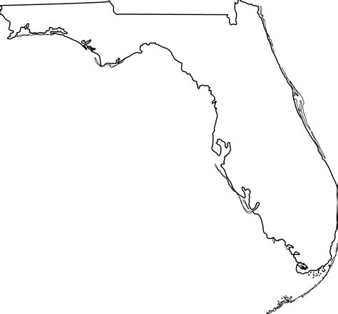 Florida State Line Art - Free Clip Art