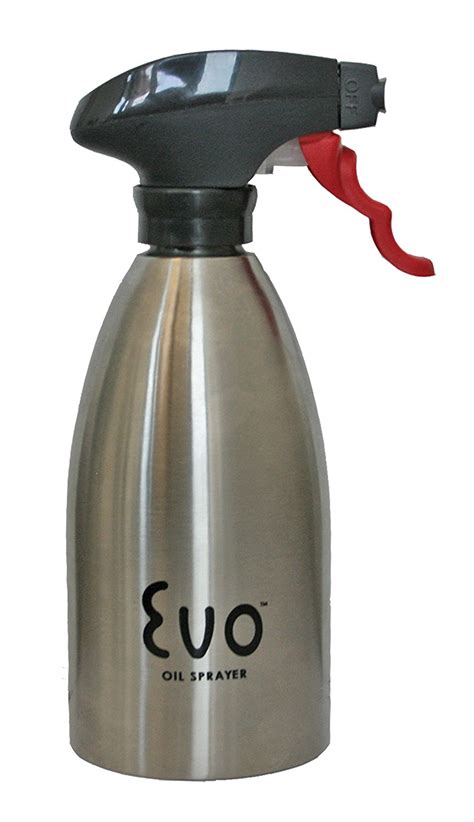 Evo Oil Sprayer/Mister Bottle, Non-Aerosol for Olive Oil and Cooking Oils, Stainless Steel, 16 ...