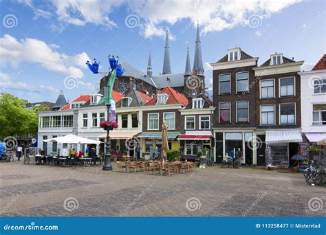 Houses on Delft Market Square, Netherlands Editorial Photography - Image of gothic, european ...