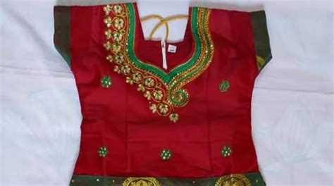 Embroidered Silk Kids Pattu Pavadai, Size: Free Size at Rs 900/set in ...