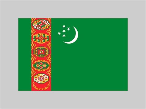 Premium Vector | Turkmenistan flag official colors and proportion ...