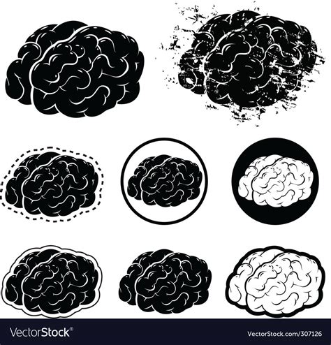 Brain silhouette Royalty Free Vector Image - VectorStock