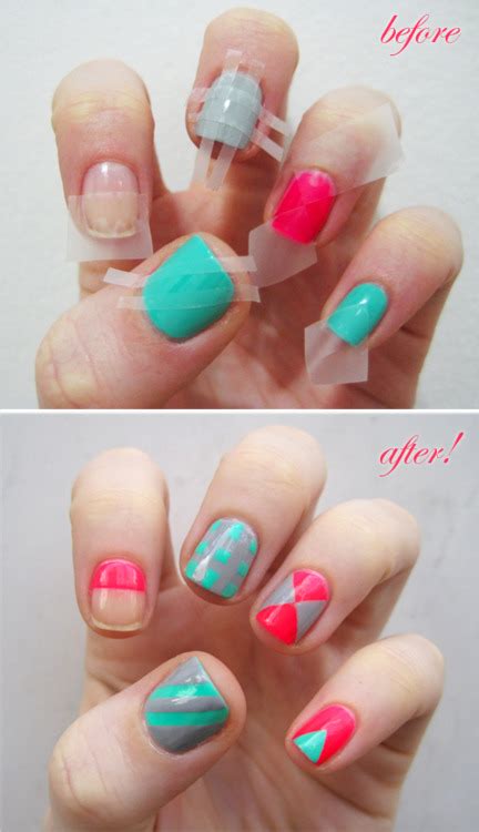 21 Cute Nail Art Designs Using Tape